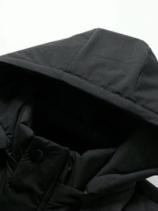 Chaqueta Acolchada Personalizada de Tallas Grandes, Estilo Urbano, Cortavientos, con Capucha, Cierre de Cremallera, Cuello Alto, de Plumón, para Invierno, Tipo Bomber - Product Image 3