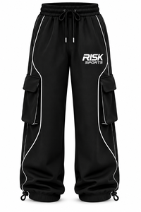 <b>Black</b> High Eco-Friendly Polyester Loose Cargo <b>Pants</b> Drawstring Wide Leg Trousers Pockets for <b>Women</b> Autumn Sports Casual Wear - Product Image 6