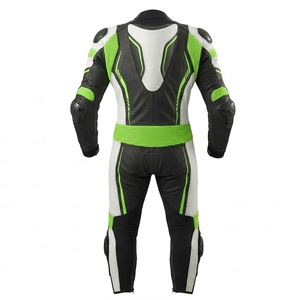 Combinaison de moto pour homme à manches longues, noire, blanche et verte, respirante, toutes saisons, qualité supérieure, durable, coupe ajustée - Product Image 6