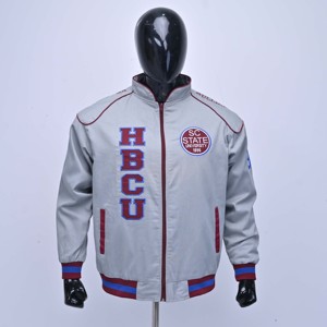 Vestes universitaires Hbcu SC State University pour hommes, gris, rouge, bleu, avec patchs brodés, coupe-vent, décontractées, fermeture éclair sur le devant, pour l'automne - Product Image 1