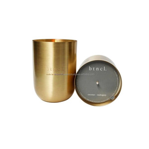 Wholesale Custom Brass 13.5 oz Unique <b>Empty</b> Cylinder Shape Christmas Handmade Brushed Finish Luxury Home Decor Candle <b>Jars</b> - Product Image 4