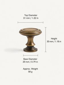 Bouton de meuble rond classique en laiton antique, poignée décorative pour tiroir, quincaillerie vintage pour armoire, commode, porte de placard - Product Image 3