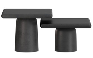<b>Silver</b> Arc Modern Black Nesting <b>Coffee</b> <b>Table</b> Minimalist Design Living Room Furniture Plastic Top and Frame - Product Image 4
