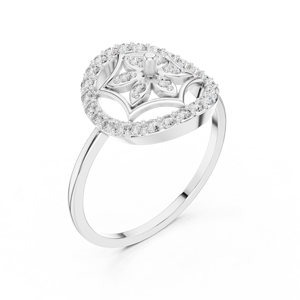 10K Handmade Designer <b>Ring</b> in Silver with <b>CZ</b> Stones - Product Image 3