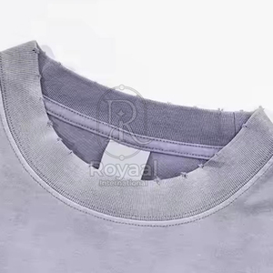 Camiseta de algodón 100% de corte holgado con estampado efecto desgastado para hombre, con logo personalizado, al mejor precio. - Product Image 5