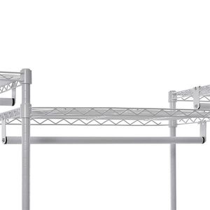Sistema di Organizzazione Armadio Pieghevole Bianco con Cestini Scorrevoli in Metallo e Tessuto per Conservazione Vestiti in Bagno - Product Image 4