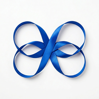 Ruban de satin bleu simple face 6 mm en polyester, vente en gros, pour emballage cadeau, décoration de mariage, nœuds pour cheveux, travaux manuels de couture, rouleau de 50 yards, personnalisable