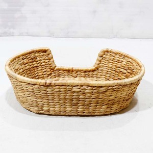 Nouveau Nid d'Éllipse Tendance pour Chatons, en Paille Tressée avec Cadre Métallique, Coussin Lavable et Support pour Chiot, Meuble de Sol - Product Image 3