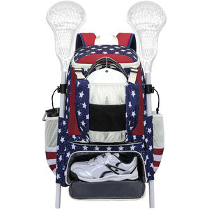 <b>Large</b> Capacity Colorful Camouflage Lacrosse Backpack with Shoe Compartment and External Helmet Mesh for Youth Athletes - Product Image 2