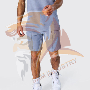 Hot Sale Product New Arrival Men Summer Short Sleeve T Shirts and Shorts Cotton Contrast Color Men <b>Twin</b> <b>Sets</b> for Adults - Product Image 6