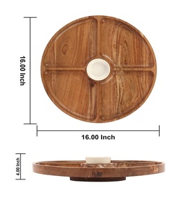 Assiette rectangulaire classique en bois écologique poli, motif personnalisé, usage commercial/fêtes, modèle Fs467 F S - Product Image 6
