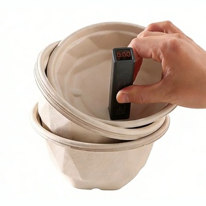 Recipientes Desechables 100% Compostables en Forma de Diamante para Sopa con Tapa, Contenedores de Bagazo de Caña de Azúcar, Envases Biodegradables para Comida de Fiesta - Product Image 3