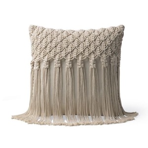 Best Quality Decorative Macrame Cushion Cover Handwoven Cotton Pillow Cover <b>for</b> Living Room Sofa Bedroom <b>Chair</b> and Home - Product Image 5