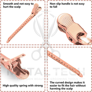 Pince de sectionnement capillaire en acier inoxydable durable, texture antidérapante, pinces de coiffure professionnelles pour salon, épingles de coiffage pour coiffeur - Product Image 4