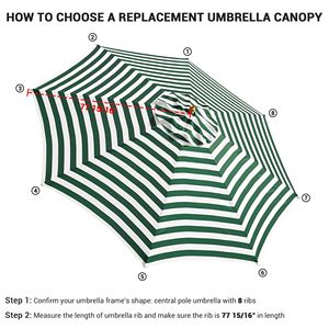 Copertura di Ricambio per Ombrellone da Patio 13FT, Prodotto Durevole e Resistente alle Intemperie - Product Image 5