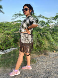 Nuevo estilo occidental, pelo en piel oculta, bolsos con flecos de cuero genuino, estilo bohemio de alta calidad, bolsos cruzados con flecos de cuero Real para mujer - Product Image 4