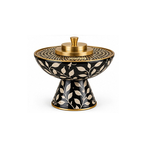 Quemador de Incienso de Latón Dorado con Base de Cristal Rosa - Product Image 6