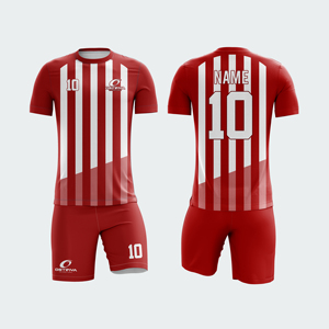 ชุดฟุตบอลชายดีไซน์ล่าสุด ปรับแต่งได้เต็มรูปแบบ เสื้อและกางเกงขาสั้น โพลีเอสเตอร์ 100% คุณภาพสูง ราคาขายส่ง - Product Image 5