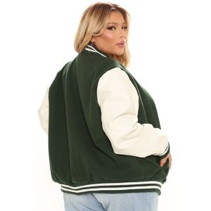 Chaqueta Varsity para Mujer, Estilo Béisbol, Puños Acanalados, Chaqueta Bomber Clásica con Letras, para el Mercado Mayorista de Ropa - Product Image 4