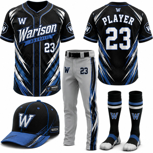 High Quality Youth Baseball Training Uniform Set Sublimation Polyester Made Plus Size Softball Teamwear Uniform Kit - Product Image 2