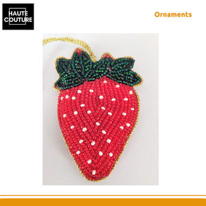 Amazing Offer on Handmade 9cm Long Beaded Strawberry Festive <b>Hanging</b> <b>Ornament</b> with Custom Options from Indian Manufacturer - Product Image 5