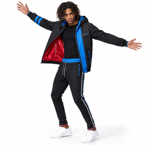 Traje Deportivo de Nylon Repelente al Agua con Puños Elásticos y Cordón Ajustable, Estilo Urbano, con Paneles, Logotipo Personalizado, Venta al Por Mayor, OEM - Product Image 3
