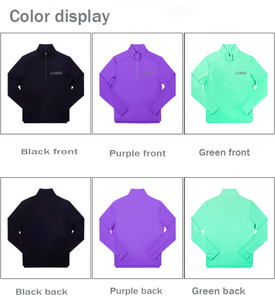 High Quality Daily Men <b>Workout</b> Compression Training Yoga <b>Jacket</b> With Thumb Hole Long Sleeve Half Zipper Top Women Gym Sport Wear - Product Image 3