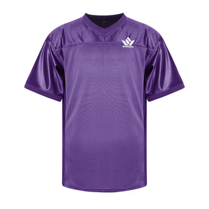 Maillot de football violet pour homme à manches courtes en maille respirante, polyester anti-humidité, coupe classique, uniforme de football personnalisé pour équipe - Product Image 2