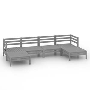 Conjunto de Muebles de Jardín Modulares Grandes de Madera de Pino Sólido Gris - Product Image 2