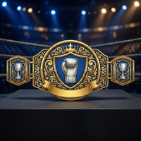 Ceinture de championnat personnalisée All Star Game Tournament Title Heavyweight, finition dorée, plaque métallique gravée, cuir véritable
