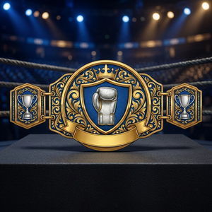 Cinturón de Campeonato Personalizado, Diseño All Star, Acabado Dorado, Placa de Metal Grabada, Cuero Genuino - Product Image 3