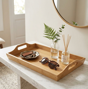 Bandeja de Servir de Bambú Natural, Proveedor de Artículos para el Hogar Sostenibles de Vietnam, Bandeja Minimalista para Desayuno y Mesa - Product Image 1