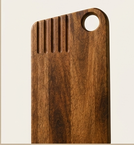Planche à découper en bois de manguier rainuré, rectangulaire, pour pain, charcuterie et fromage, avec trou, vente en gros - Product Image 2