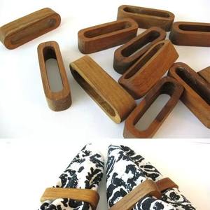 Juego de Anillos para Servilletas de Madera, Porta Servilletas de Madera Natural Hechos a Mano para Decoración de Mesa de Restaurante y Hotel - Product Image 3