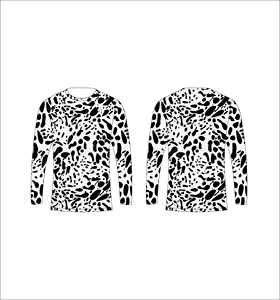 mens custom sublimation black and white mixed <b>animal</b> print long sleeve t shirt hunting fishing athletic sports training shirt - Product Image 1