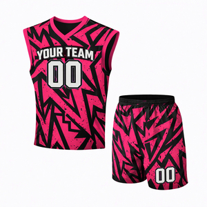 Maillot et short de sport personnalisés pour équipe, imprimés par sublimation, réversibles, été, séchage rapide, extensibles, grandes tailles, 100 % polyester - Product Image 1