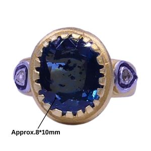 Wedding Wear 925 Sterling <b>Silver</b> Gold Plated Jewelry <b>Emerald</b> Diamond Gemstone Women Wear Classic <b>Ring</b> - Product Image 4