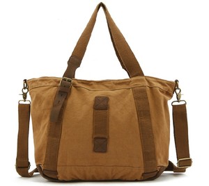 Vintage Style <b>Large</b> Capacity Waterproof Laptop <b>Backpack</b> with Canvas <b>Leather</b> Buckle Closure Shoulder Strap Interior Zipper Pocket - Product Image 5