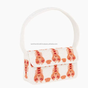 New Arrival Designer Women Beaded Clutch Seed Bead Handmade Handmade Embroidery Cosmetic Bags & <b>Cases</b> - Product Image 1