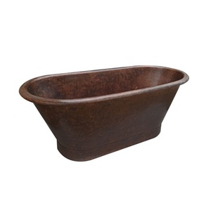 First Class New Copper Bathtub Matte Finishing Copper Freestanding Bathtub Plain Luxurious Handicrafts Bulk Wholesaler - Product Image 2