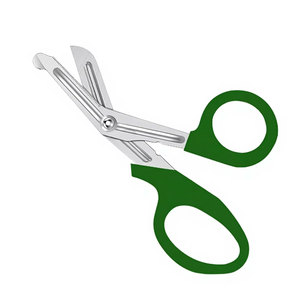 Ciseaux de traumatologie pour infirmières, ciseaux de premiers secours 5,5 pouces vert foncé en acier inoxydable allemand, ciseaux médicaux d'urgence pour bandages, ciseaux chirurgicaux EMT - Product Image 5