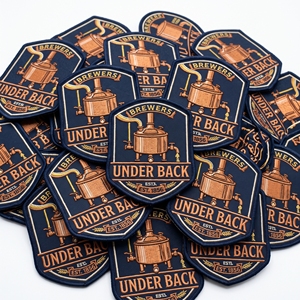 Parche Bordado Personalizado de Equipos de Pesca Marítima Hexagon Malt Plow Try Works - Product Image 6