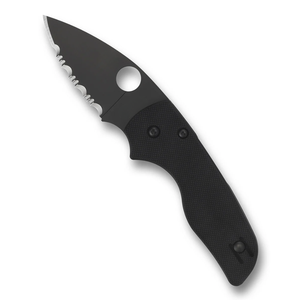 Navajas plegables dentadas con revestimiento negro, mango texturizado antideslizante, orificio de apertura para el pulgar y clip metálico para el bolsillo, para uso diario. - Product Image 3