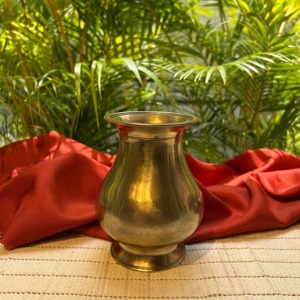 Vase vintage en laiton avec plante de fougère pour la décoration intérieure - Product Image 5