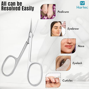 Ciseaux à cuticules avec logo personnalisé, ensemble d'outils professionnels avec étui en cuir, ciseaux à manucure en acier inoxydable courbés avec manche en acier - Product Image 3