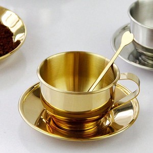 Premium Golden Hammered Copper Coffee <b>Mug</b> and Saucer Handmade Tea Cup <b>Set</b> for Luxury Dining and Presentation - Product Image 5