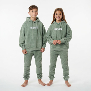 Conjunto Deportivo para Niños con Lavado Ácido Estilo Vintage, Sudadera con Capucha Oversize y Pantalones Jogger, Logotipo Personalizado, Ropa Casual, Proveedor Mayorista - Product Image 2