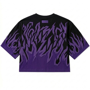 T-shirt ample et oversize pour homme, imprimé en relief, 100 % coton tricoté épais 240 g, streetwear, motif graphique avant, décontracté - Product Image 2