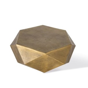 Mesa de Centro Moderna Favorita para Interiores, Diseño Geométrico, Muebles Hechos a Mano para Sala de Estar, Tapa de Metal, Estilo Contemporáneo - Product Image 2