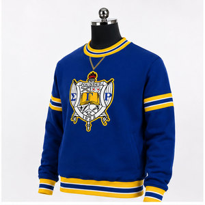 Sweat-shirt à col rond Sigma Pi, bleu et jaune, logo brodé, coupe classique pour homme, vêtement décontracté pour l'automne - Product Image 4